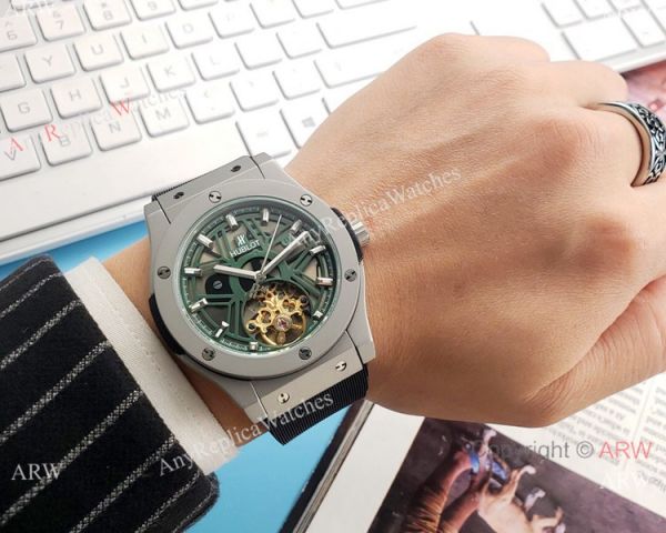 replica Copy Hublot Tourbillon Skeleton Big Bang es 43mm WATCHES 4