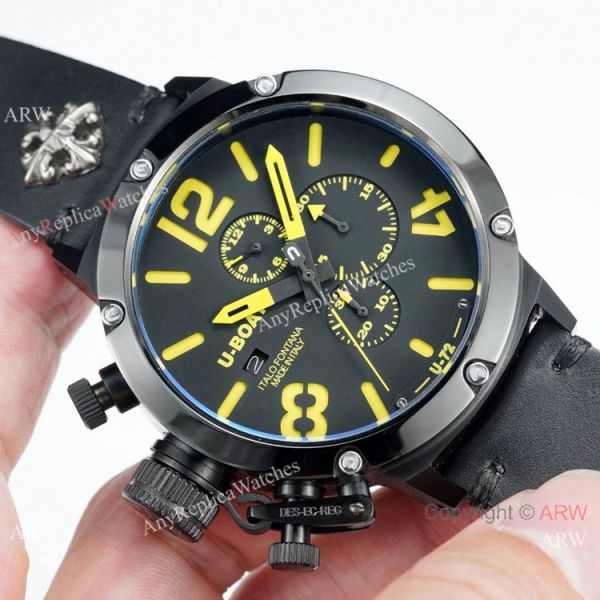 replica Buy U-Boat Classico U-72 Blacksteel Men es 50mm WATCHES 4