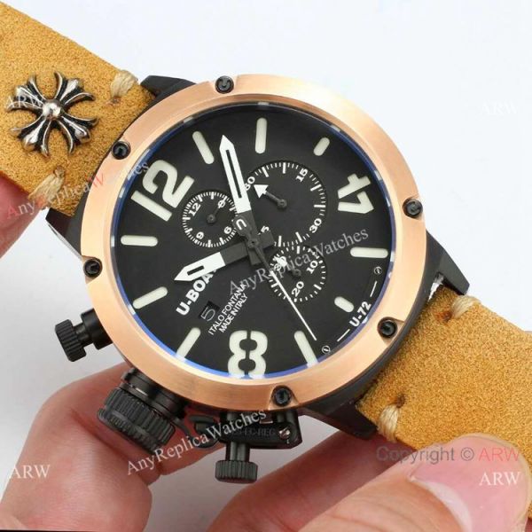 replica U Boat Classico U-72 Rose Gold Bezel Black Dial WATCHES 4