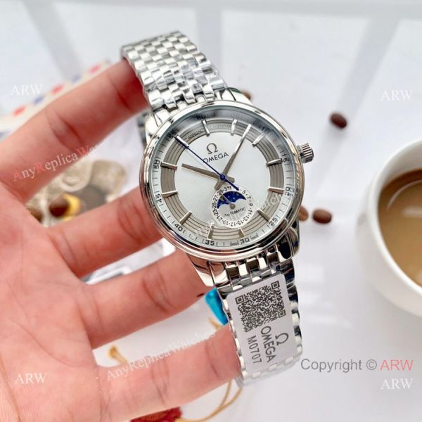 replica New Omega De Ville Fake Hour Vision Moonphase 40mm WATCHES 4