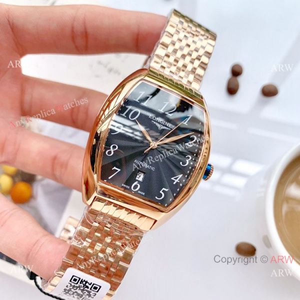 replica High Quality Longines Quartz Rose Gold Arabic Markers WATCHES 4