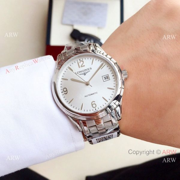 replica New Longines Flagship 2-Tone Silver Dial es 40mm WATCHES 4