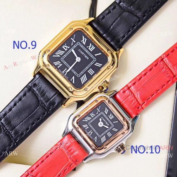 replica Copy Cartier Panthere de 2-Tone Black Face Quartz 27mm 22mm WATCHES 4