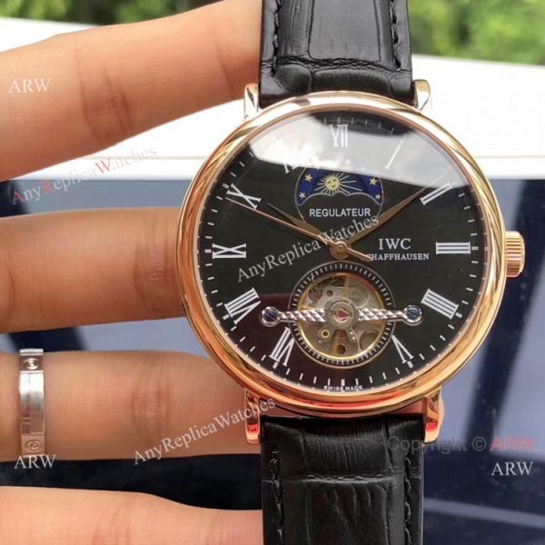 replica IWC Tourbillon Moonphase Portofino SS White Dial es High Quality China WATCHES 4