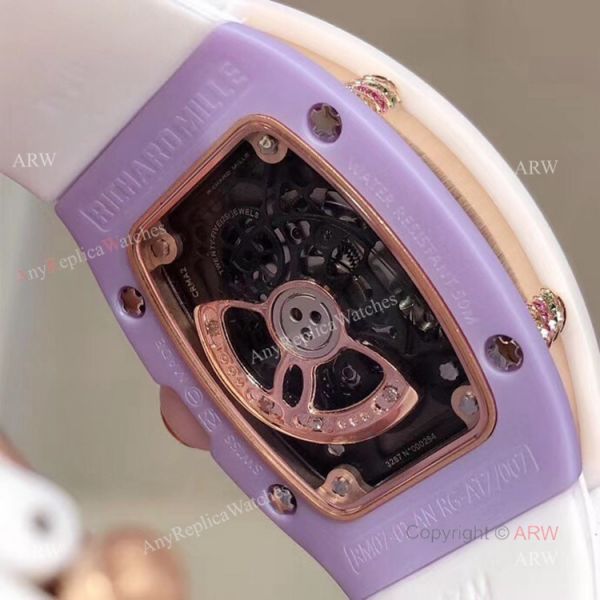 replica New Copy Richard Mille RM 07-03 Cupcake BonBon White Ceramic Ladies WATCHES 4