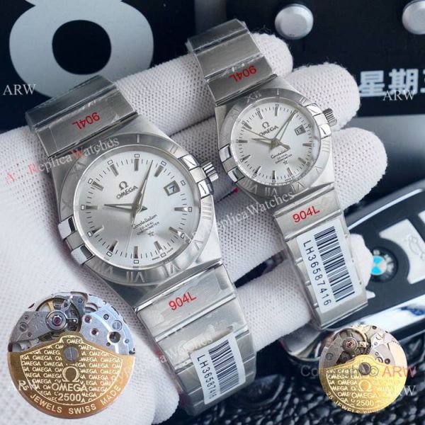 replica AAA Omega Couple Omega Constellation Diamond Bezel Automatic es WATCHES 4