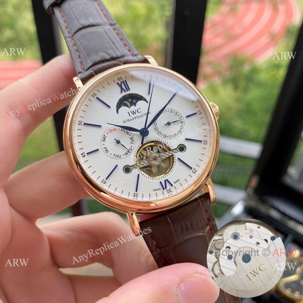 replica IWC Moonphase Tourbillon White Dial es IWC WATCHES 4