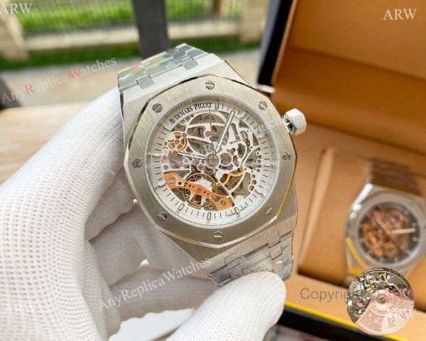replica Audemars Piguet Skeleton Royal Oak es Two Tone Rose Gold WATCHES 4