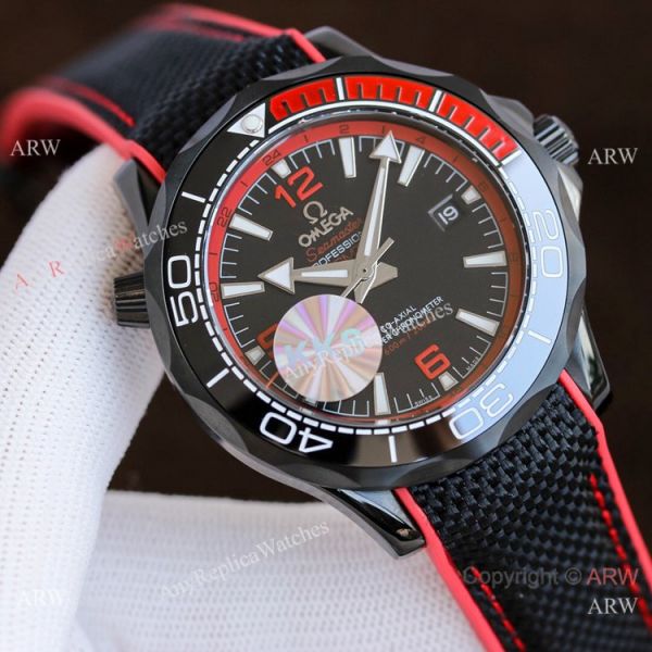 replica Best Quality Copy Omega Seamaster Planet Ocean es Black and Orange WATCHES 4