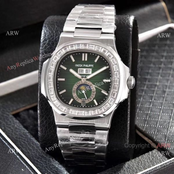 replica Patek Philippe Annual Calendar Copy es Stainless Steel with Diamond 40mm WATCHES 4