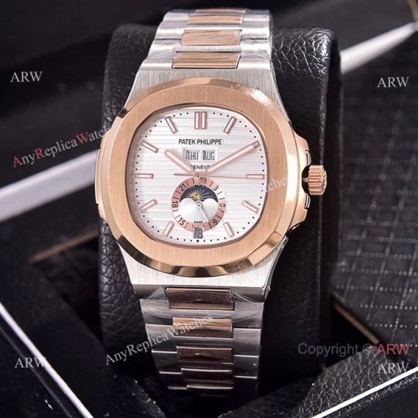 replica Copy Patek Philippe Annual Calendar es 39.5mm 2-Tone Rose Gold WATCHES 4