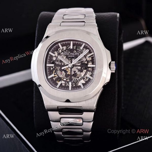 replica Faux Patek Philippe Nautilus Skeleton es Stainless Steel Case WATCHES 4