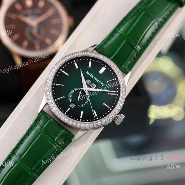 replica Swiss Quality Copy Patek Philippe Annual Calendar Calatrava Citizen Blue Moon Dial WATCHES 4