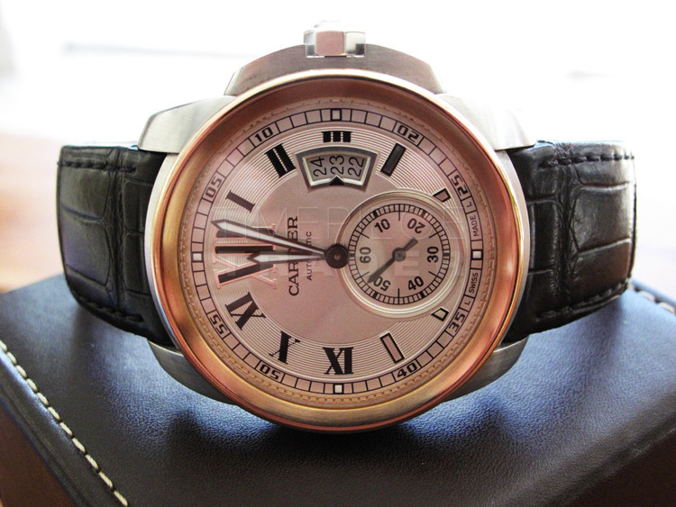 replica Cartier Calibre W7100039 Steel and 18k Rose Gold Automatic Self-Winding WATCHES 5