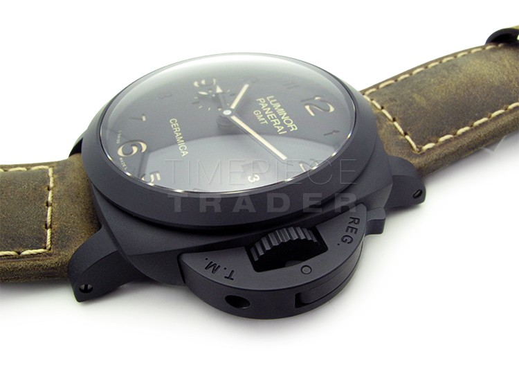 replica Panerai Luminor 1950 3 Days GMT PAM441 Black Ceramic Automatic WATCHES 5