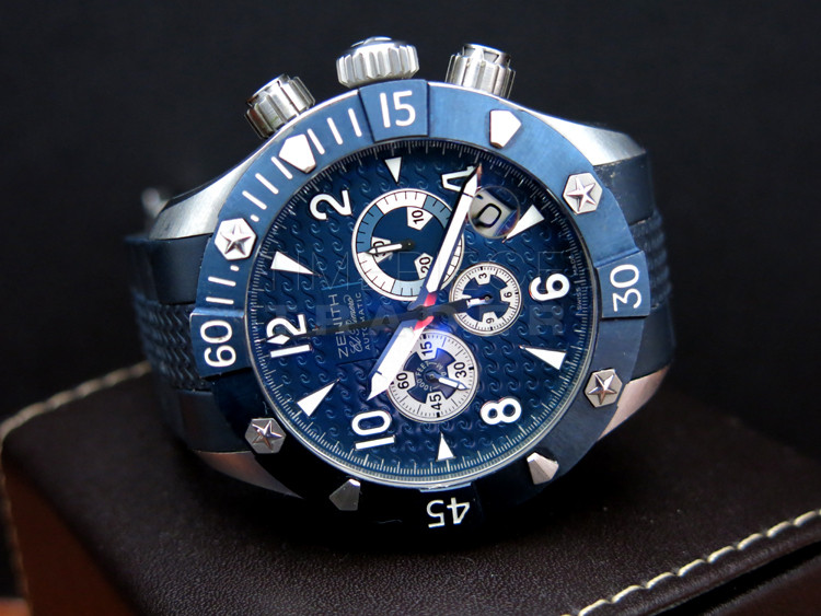 replica Zenith Defy Classic El Primero Sea Chronograph 03.0529.4000/51.R674 Stainless steel Automatic self winding WATCHES 5