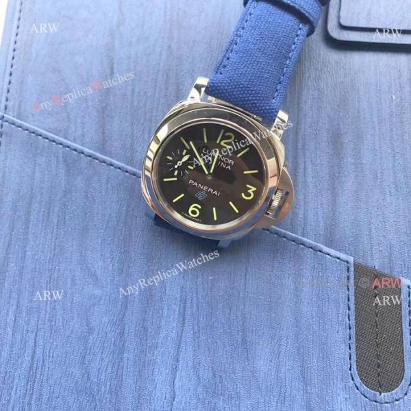 replica Panerai PAM 777 Panerai Luminor Marina Blue OP Logo W Blue Canvas Strap WATCHES 5