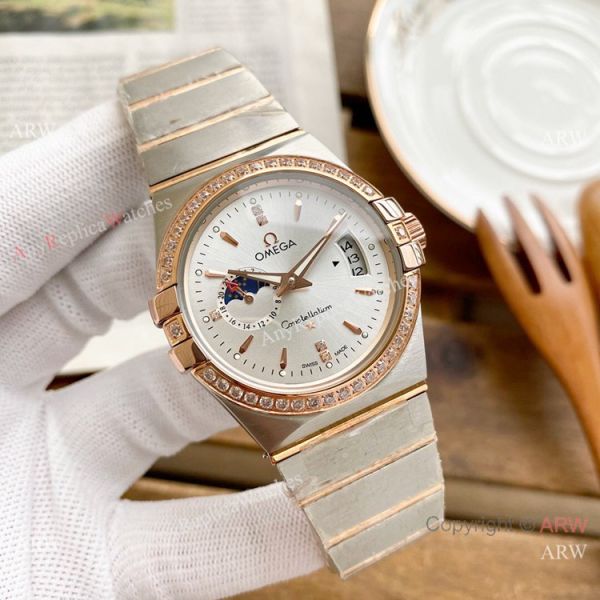 replica Copy Omega Constellation Moonphase Stainless Steel 39mm WATCHES 5