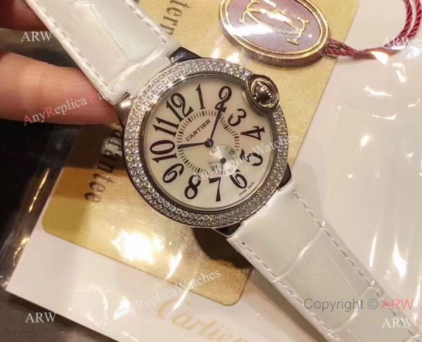 replica Womens Fake Cartier Ballon Bleu Diamond Bezel 36mm WATCHES 5