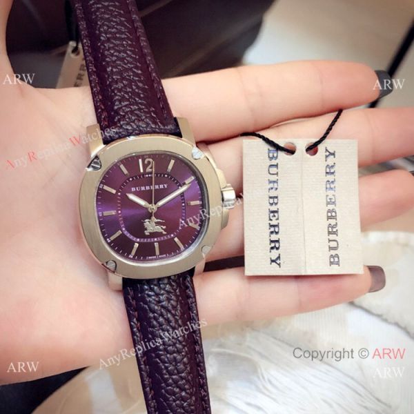 replica New Style Copy Burberry Lady Rose Gold Gray Face WATCHES 5