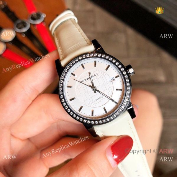 replica Best Quality Burberry Women Quartz es Rose Gold White WATCHES 5