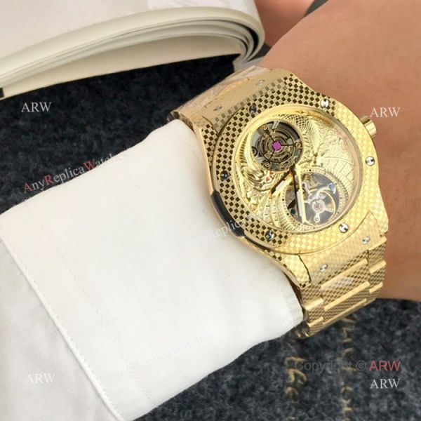 replica High Quality Hublot Classic Fusion Tourbillon Men Rose Gold WATCHES 5