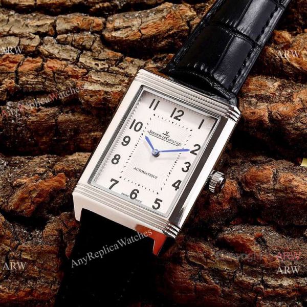 replica New Copy Jaeger-LeCoultre Reverso Classic 46mm Stainless Steel Black Face WATCHES 5