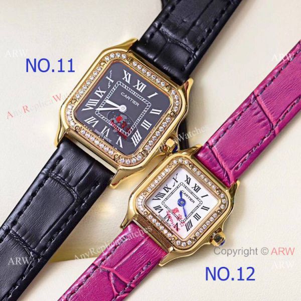 replica Copy Cartier Panthere de 2-Tone Black Face Quartz 27mm 22mm WATCHES 5