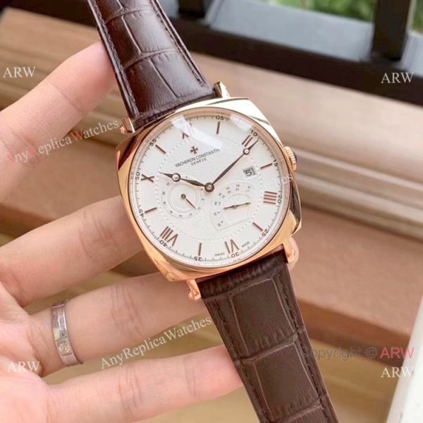 replica New Fake Vacheron Constantin Geneve Rose Gold Power Reserve WATCHES 5