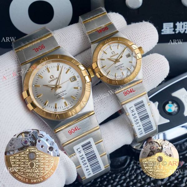 replica AAA Omega Couple Omega Constellation Diamond Bezel Automatic es WATCHES 5