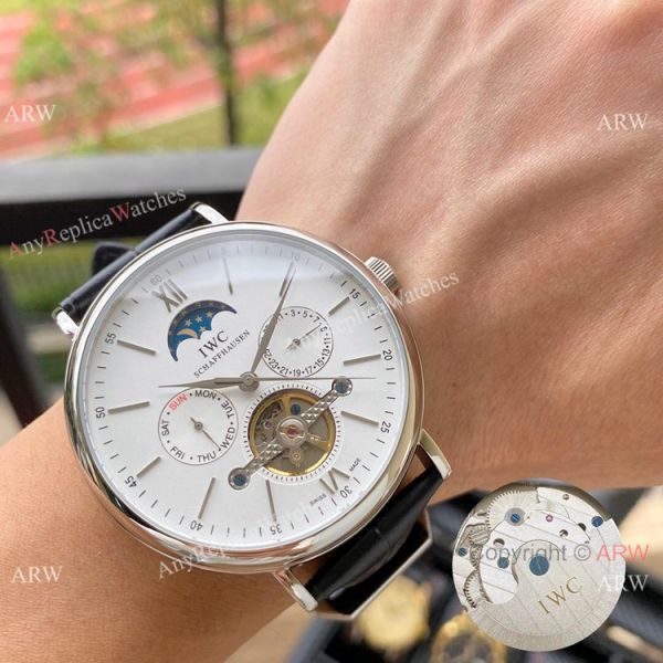 replica IWC Moonphase Tourbillon White Dial es IWC WATCHES 5