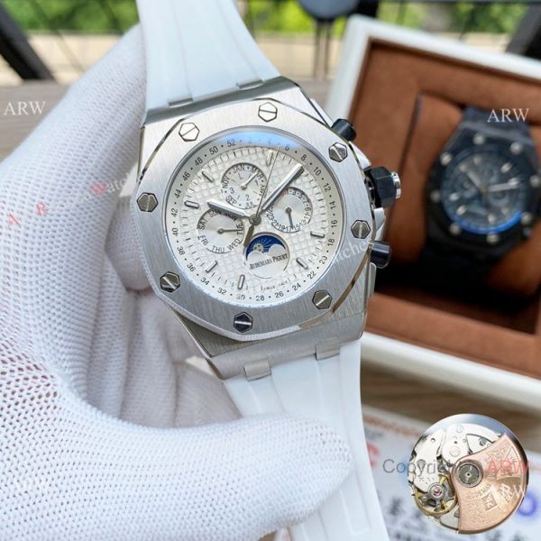replica Copy Audemars Piguet Moonphase es Black Steel Case WATCHES 5