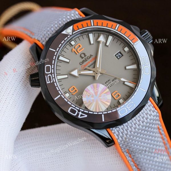 replica Best Quality Copy Omega Seamaster Planet Ocean es Black and Orange WATCHES 5