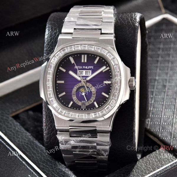 replica Patek Philippe Annual Calendar Copy es Stainless Steel with Diamond 40mm WATCHES 5