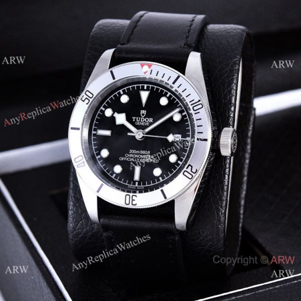 replica Clone Tudor Heritage Black Bay Automatic es Dark Red Bezel Silver Case WATCHES 5
