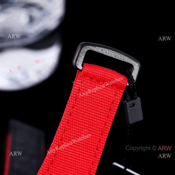 replica Best New Richard Mille RM 27-04 Tourbillon Rafael Nadal Tennis Court Red Fabric Strap WATCHES 5