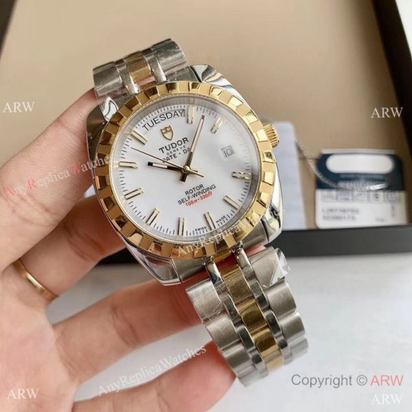 replica Copy TUDOR Glamour Date+Day m56000 White Dial es WATCHES 5