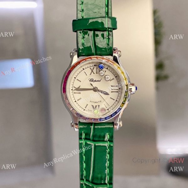 replica Chopard Happy Sport 30 Rainbow bezel 2-Tone Rose Gold WATCHES 5