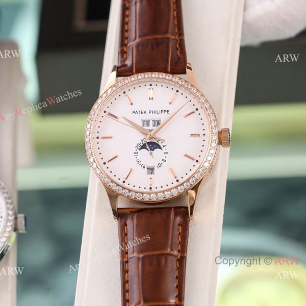 replica Swiss Quality Copy Patek Philippe Annual Calendar Calatrava Citizen Blue Moon Dial WATCHES 5