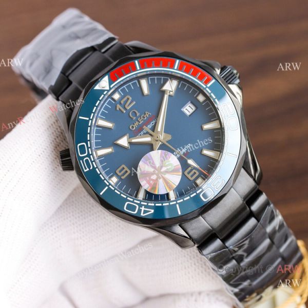replica Swiss Quality Omega Seamaster Planet Ocean Solid Black Citizen 8215 WATCHES 5