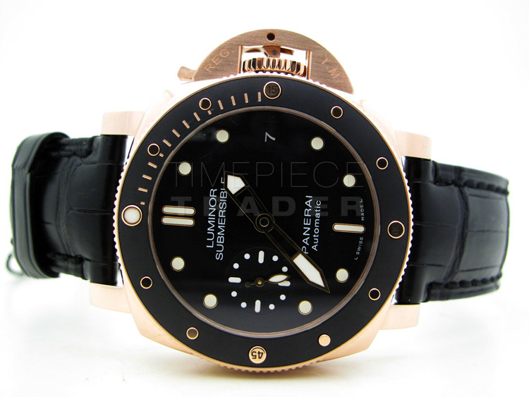 replica Panerai Submersible 1950 PAM684 18k Rose Gold P.9010 Automatic WATCHES 6