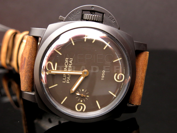 replica Panerai Luminor Composite 1950 3 Days PAM375 Composite/Ceramic Manual Hand-Wind WATCHES 6