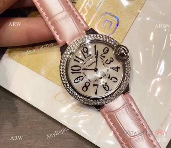 replica Womens Fake Cartier Ballon Bleu Diamond Bezel 36mm WATCHES 6