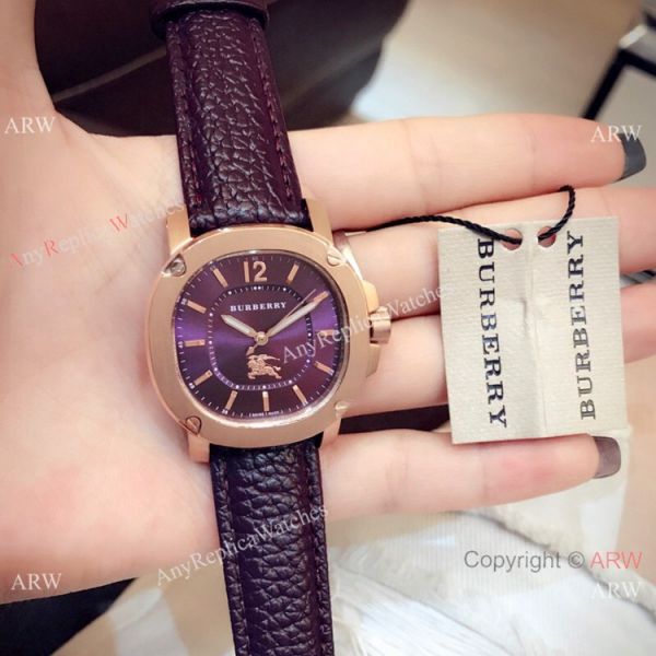 replica New Style Copy Burberry Lady Rose Gold Gray Face WATCHES 6