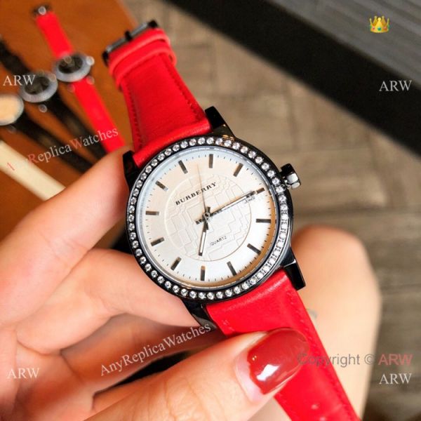 replica Best Quality Burberry Women Quartz es Rose Gold White WATCHES 6