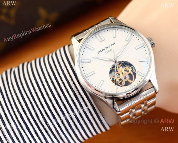 replica Patek Philippe Calatrava Copy es Two Tone Rose Gold Black Face WATCHES 6