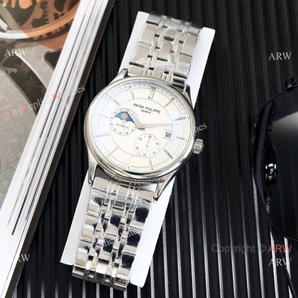 replica High Quality Patek Philippe Moonphase Two Tone Rose Gold Black es 40mm WATCHES 6