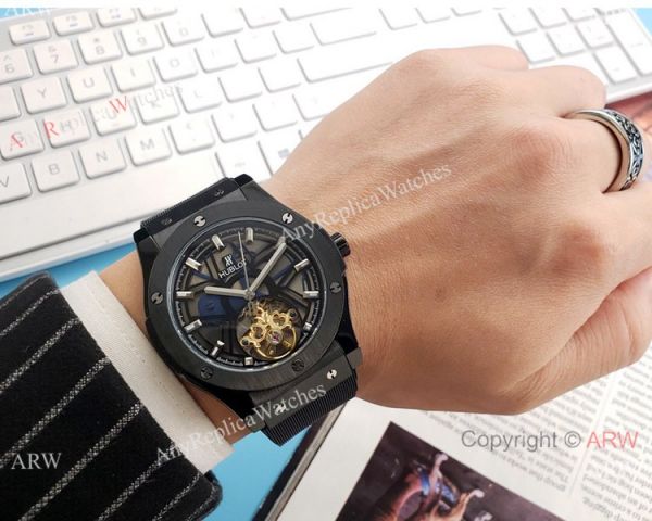 replica Copy Hublot Tourbillon Skeleton Big Bang es 43mm WATCHES 6