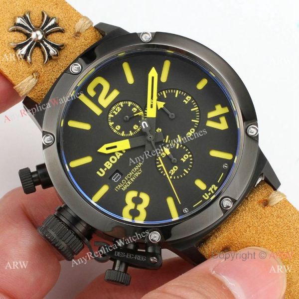 replica Buy U-Boat Classico U-72 Blacksteel Men es 50mm WATCHES 6