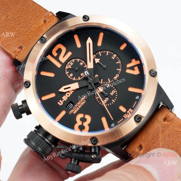 replica U Boat Classico U-72 Rose Gold Bezel Black Dial WATCHES 6